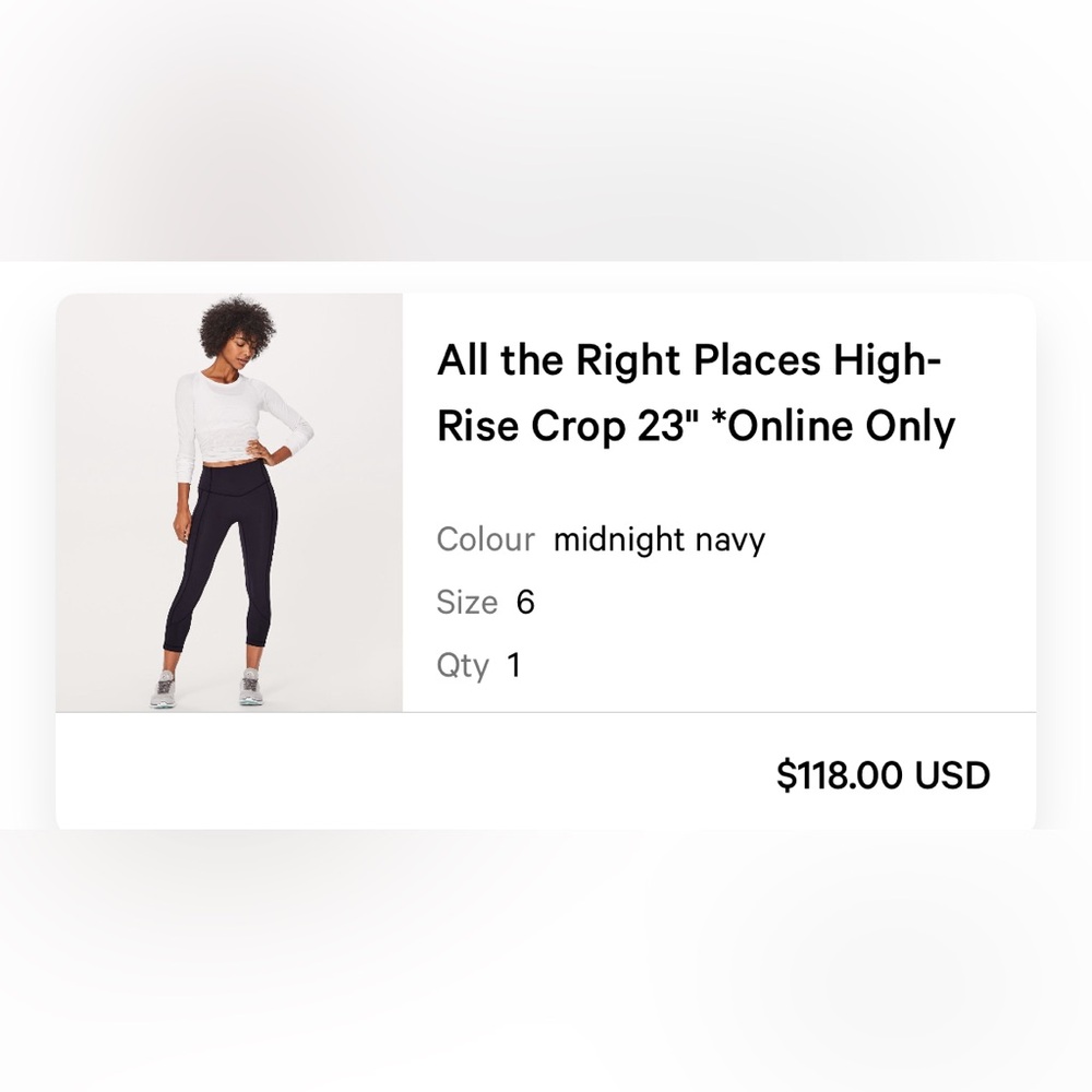 Lululemon all the right places, midnight navy